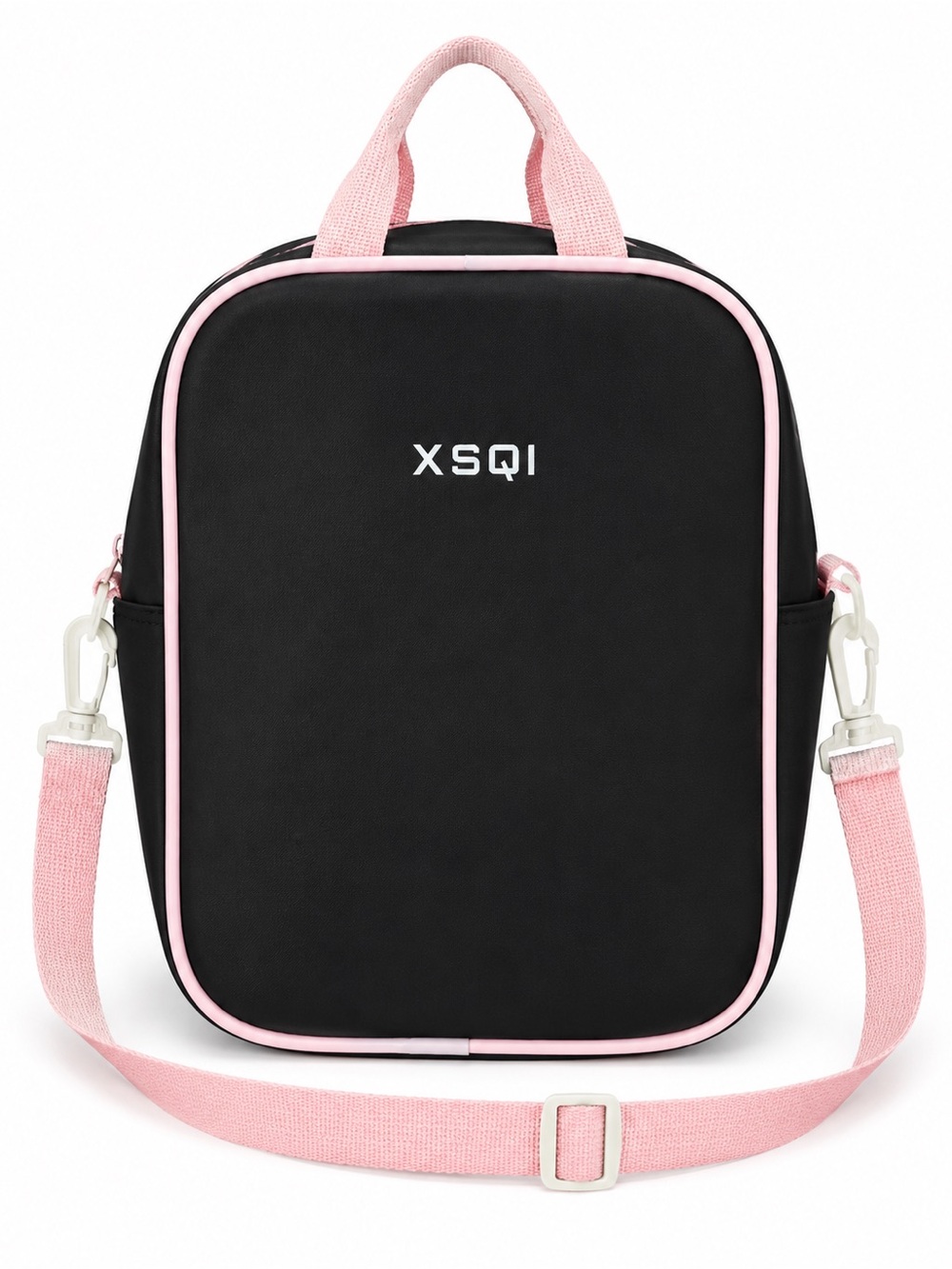 ☀️XSQI Girls Backpack/Lunch Bag-Black Pink Polka Dot Bow - Picture 3 of 4